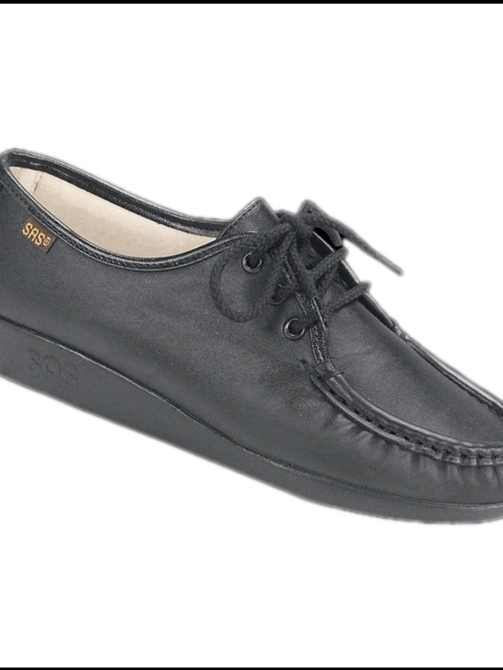 SAS Siesta Women's Size 8 Black Leather Lace-Up Moccasin $175